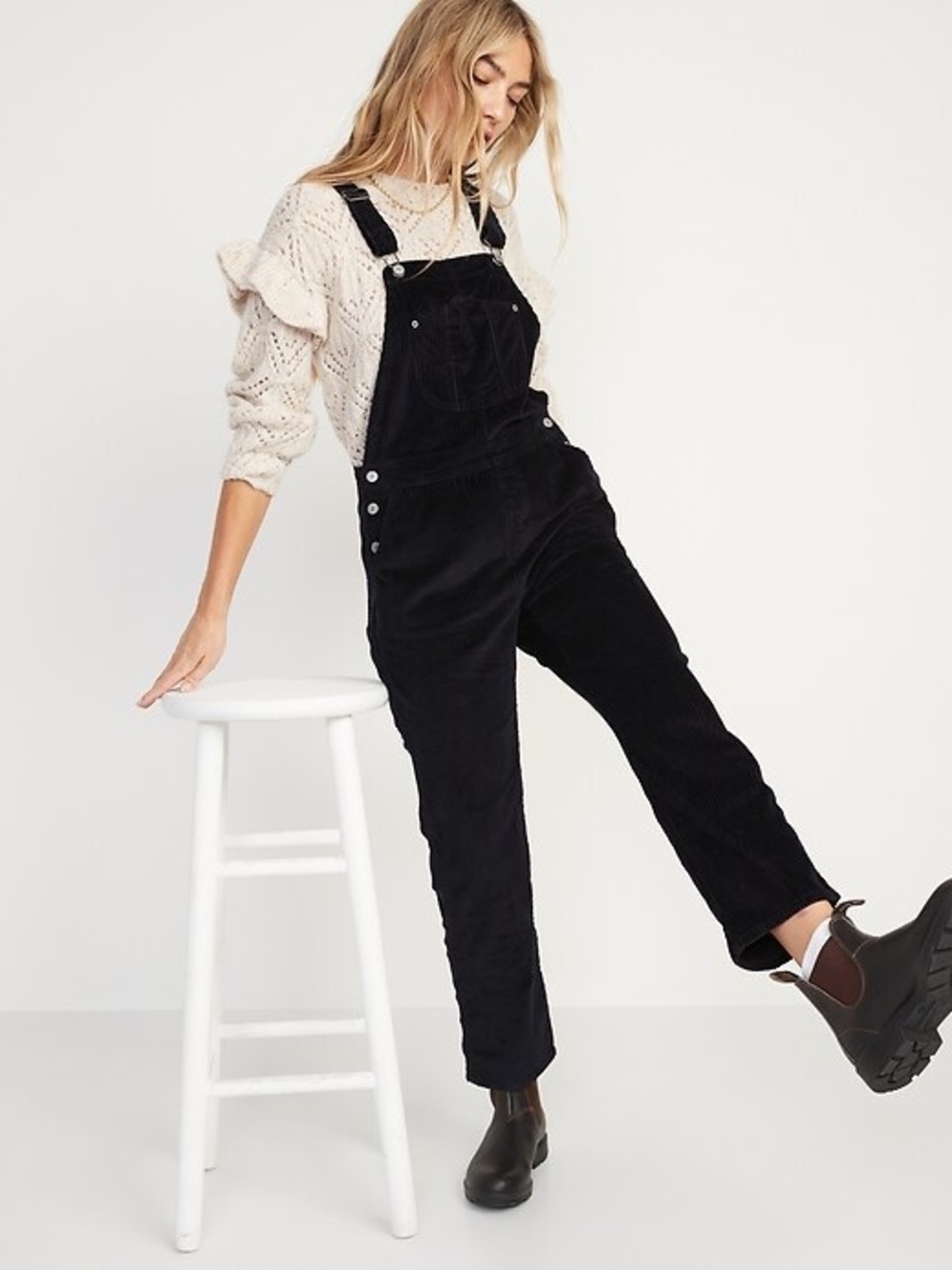 Old Navy Black Corduroy Overalls